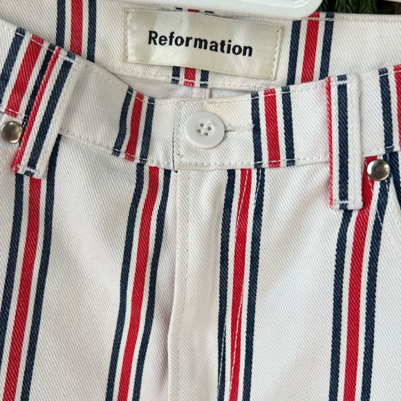 Reformation Roper Jeans in Red, White, Blue Grenada Stripes | Crop Denim | Sz 26 - Picture 7 of 14